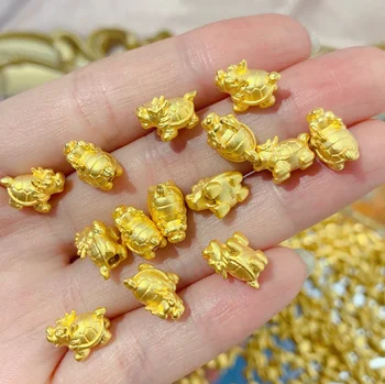 подвески из чистого золота 24 к, 3d черепашки из твердого золота, золотые аксессуары, браслет своими руками