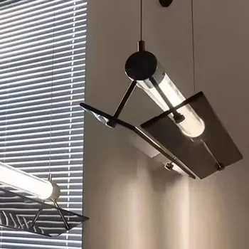 Подвесной светильник из серого стекла 3000K, Хромированная металлическая проволока, регулируемая для столовой, кухни, гостиной, спальни, Подвесной светильник, Доставка
