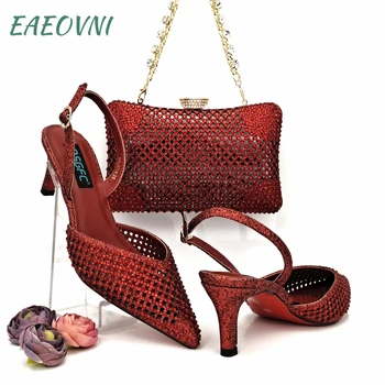 Полая женская обувь специального дизайна, удобные туфли на тонком каблуке, подходящая к сумке винного цвета для вечеринки