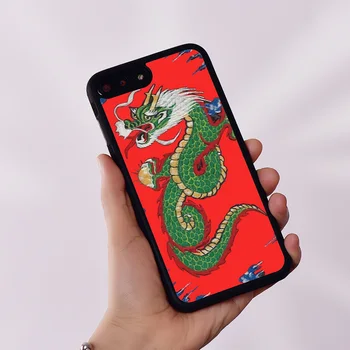 Полевой цветок Силиконовый резиновый чехол для телефона iPhone 6 6S 7 8 Plus X XS XR 11 12 13 14 Mini Pro Max Red Dragon