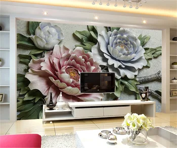 Пользовательские обои для украшения дома, фреска, европейский 3D цветочный фон, украшение интерьера, обои, наклейки из папье-маше