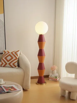 Простой кожаный торшер в скандинавском стиле для гостиной, спальни, вертикальная настольная лампа рядом с диваном, защита глаз, окружающий свет