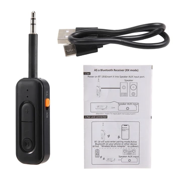 Розничный приемник-передатчик 2 В 1 5.2 Bluetooth 3,5 Мм AUX Стерео Беспроводной аудиоадаптер с микрофоном для наушников TV Audio