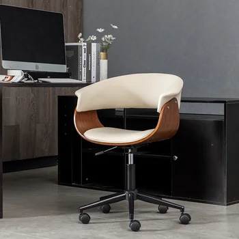 Роскошное игровое кресло из массива дерева в Скандинавском стиле, Офисная мебель, Офисные стулья, Кожаные Многофункциональные вращающиеся кресла, Компьютерные стулья для подъема