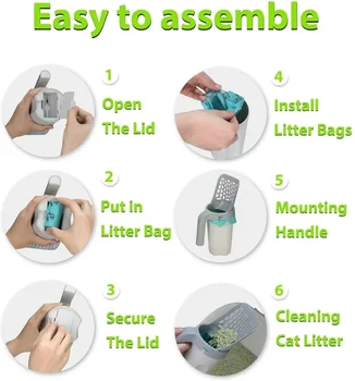 Самоочищающийся совок для домашних животных, инструмент для чистки кошачьего фильтра, Кошка для совка, ящик для мусора