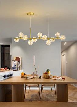 Современная минималистичная люстра для гостиной, Барная стойка, Обеденный стол, Подвесной светильник, простая линейная подвесная лампа в скандинавском стиле для дома LED