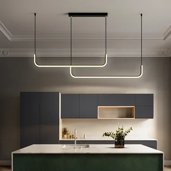 Современный минималистичный подвесной светильник Led Line для столовой, кухни, ресторана, подвесной светильник-люстра