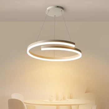 Современный минималистичный кольцевой светодиодный подвесной светильник для стола, гостиной, столовой, офисных столов, кухонной люстры, светильника для домашнего декора.