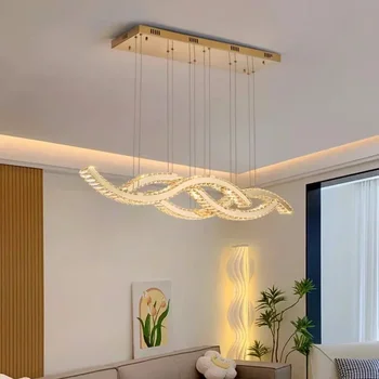 Современный светодиодный подвесной светильник Lustre Crystal, домашний декор, гостиная, столовая, люстра, бар, кухня, подвесной светильник, светильник