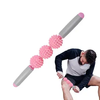 Стержень для расслабления мышц Роликовая Массажная палочка для йоги Мужская и женская Массажная палочка с шариком-ежом