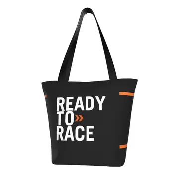 Сумки-тоут с кавайным принтом, готовые к гонкам, моющиеся холщовые сумки для покупок, гоночная спортивная сумка