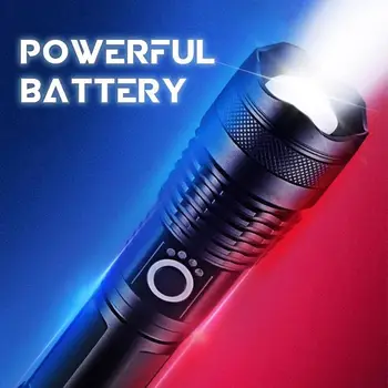 Супер яркий светодиодный фонарик XH-P50 IPX4 Водонепроницаемый Usb-фонарик перезаряжаемый Мощная вспышка Светодиодный фонарик Перезаряжаемый USB