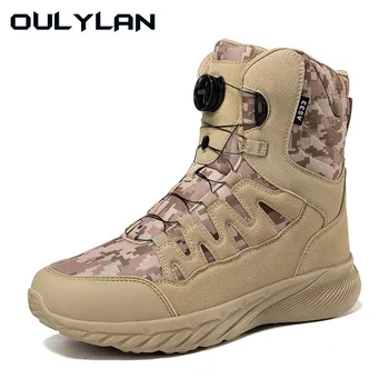 Уличные мужские армейские ботинки, военные тактические ботинки для пустыни, мужская водонепроницаемая рабочая защитная обувь для кемпинга, скалолазания, пешего туризма, мужские ботильоны