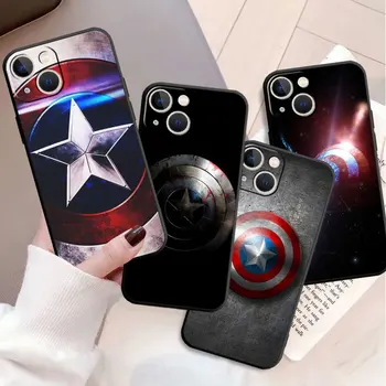 Чехол Для Apple iPhone 14 13 11 Pro Max 12 Mini 7 Plus 8 + SE X XS XR 6 6S 5 Мягкий Чехол Для телефона с Логотипом Captain America Shield