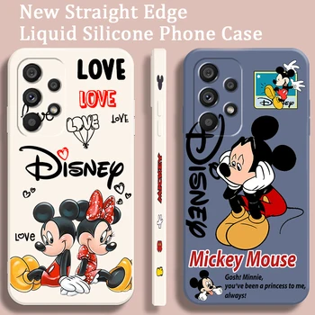 Чехол для телефона Love Disney Minnie Mickey Для Samsung Note 20 10 A54 A31 A14 A03 A22 A34 A04 A24 Ultra Plus 5G с жидкой левой Веревкой