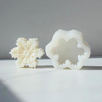 Шестеренчатая цилиндрическая форма для мыла ручной работы в виде снежинки, форма для выпечки сахарного мусса, силиконовая форма для ароматерапевтической свечи