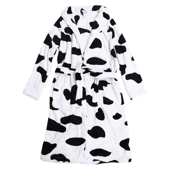 1шт Коралловый Флисовый Халат Cow Loungewear Зимние Теплые Халаты для