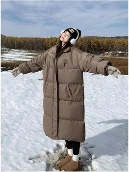 Женские куртки 2024 Корейская женская пуховая куртка, свободная Женская зимняя пуховая куртка, утепленные куртки для женщин, пуховики, теплые пальто