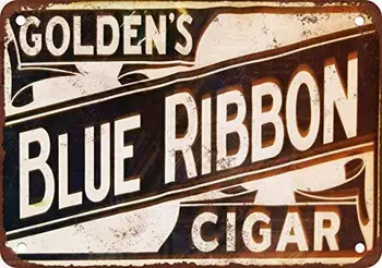 Жестяная Вывеска Jacksoney New Aluminum Golden39;s Blue Ribbon Cigars Винтажная Металлическая Вывеска из алюминия