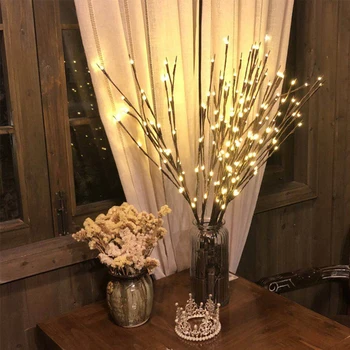 Креативные светильники в виде ветвей ивы, 5 головок, 20 светодиодов, романтические имитирующие ветви лампы, Сказочная домашняя ваза, декор для Рождественской вечеринки, украшения