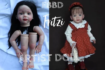 Художница FBBD нарисовала Бебе Реборн Фрици С черными волосами Высококачественную куклу Художника в разобранном виде Набор кукол для девочки Рождественский подарок